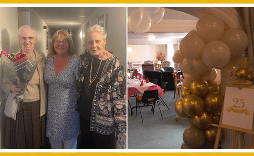 Residents & staff celebrating Perth retirement development's 25th anniversary.