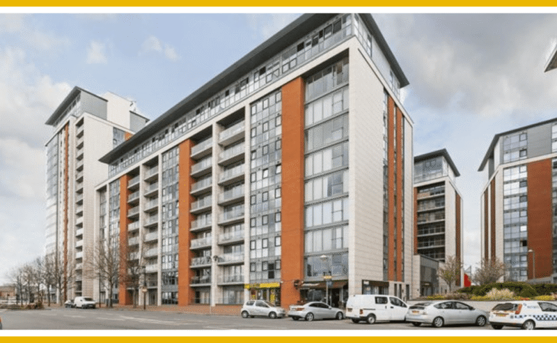Modern apartment building in London.